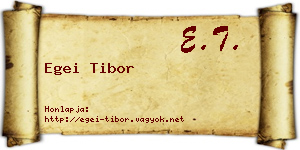 Egei Tibor névjegykártya